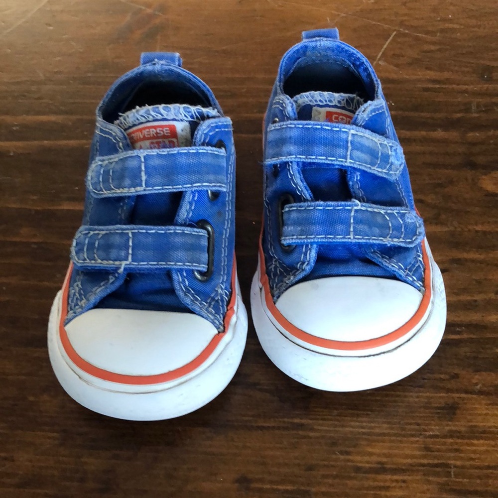Toddler Velcro Blue Converse Chuck Taylors